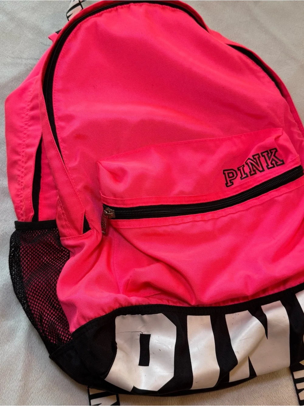 Victoria's Secret PINK Campus Backpack Hot Pink/Black Large Book Bag College